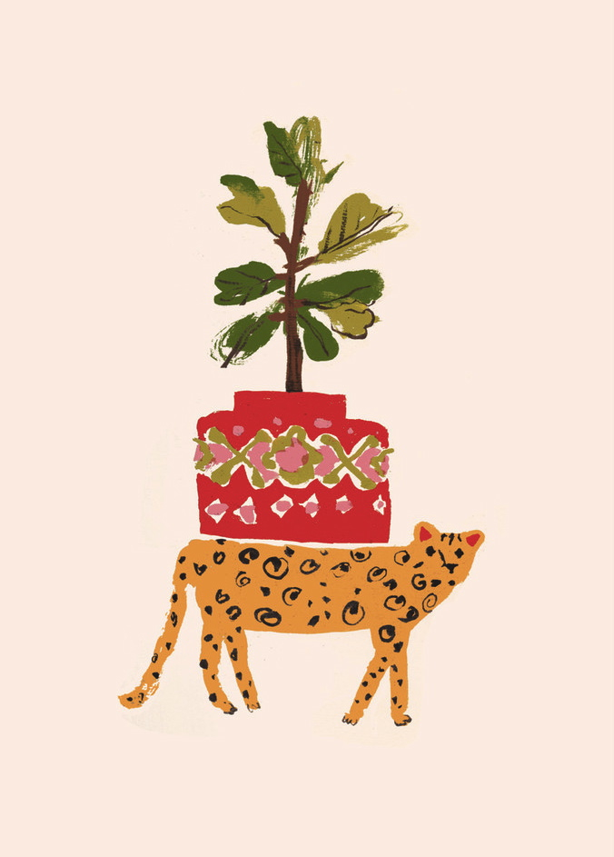 Danielle-Kroll_Buddy-Editions_Cheetah_Leisure_animal-leopard-nursery-childrens-kids-art-print-fig-tree