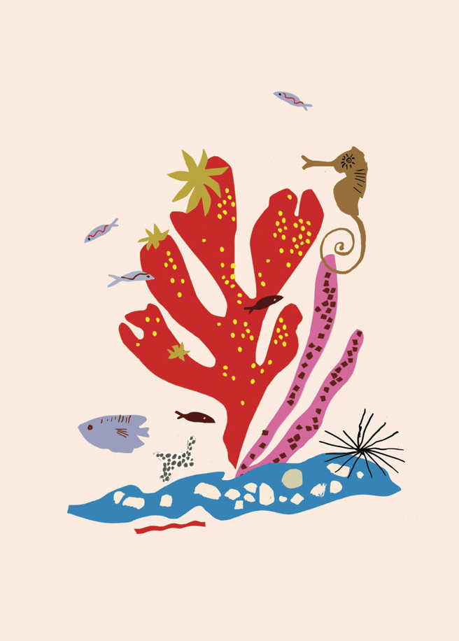 Danielle-Kroll_Buddy-Editions_Marine_Menagerie_ocean-sea-beach-fish-seahorse-art-print