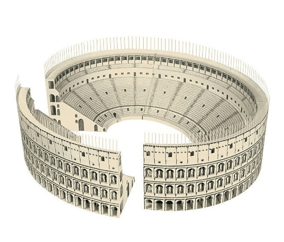 paper-landmarks-colosseum-rome-italy