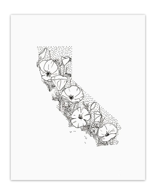 california-poppy-state-flower-art-print-etsy-2