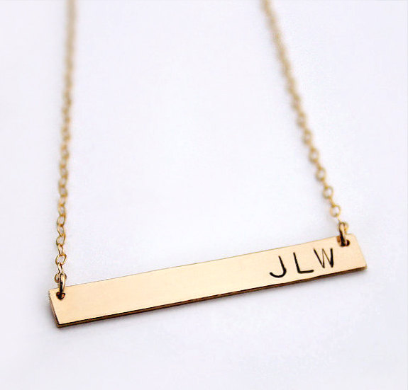 monogram-personalized-custom-gold-bar-necklace-nameplate-etsy