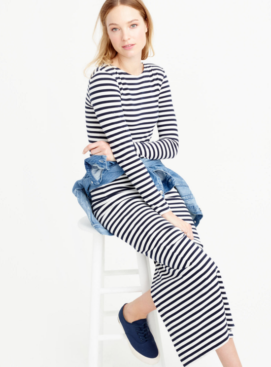 long-sleeved-striped-maxi-dress