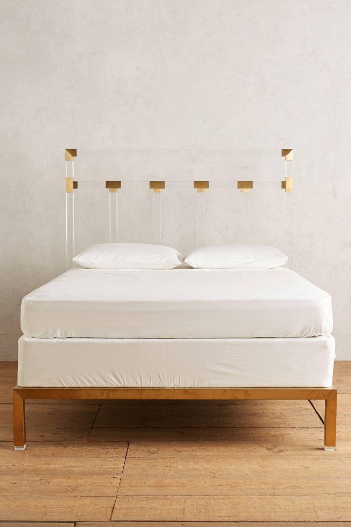 lucite-and-brass-bed