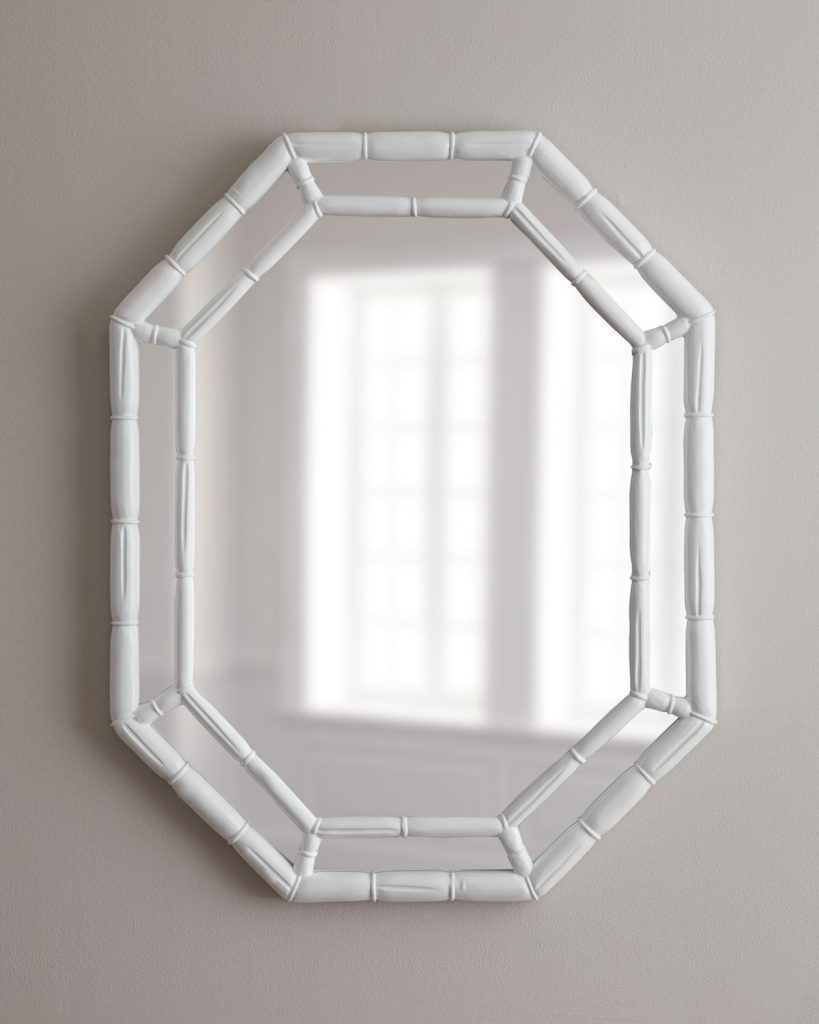 white-octogonal-bamboo-mirror