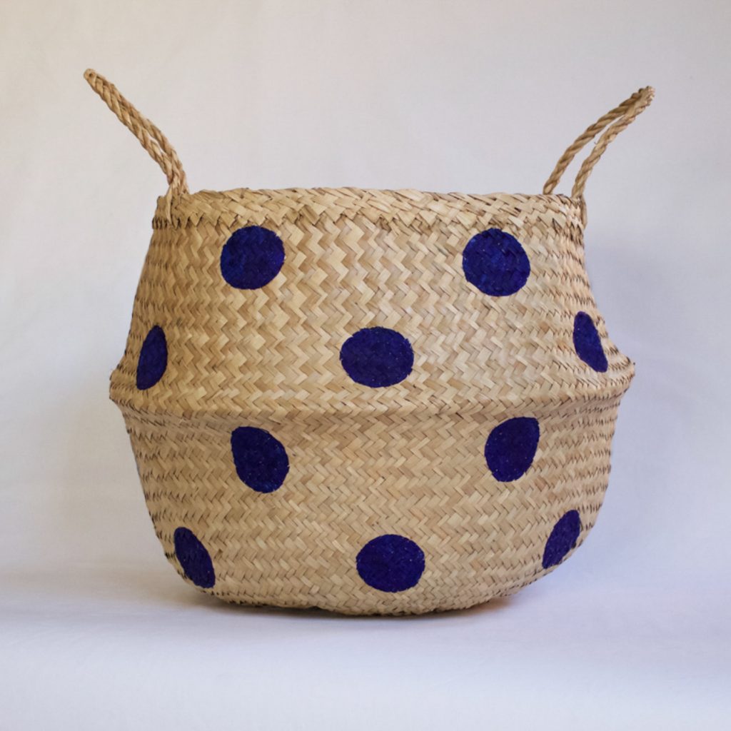blue-polka-dot-african-belly-basket