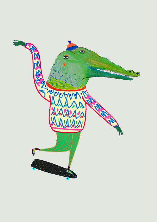 crocodile-skateboarder-art-print-nursery-boys