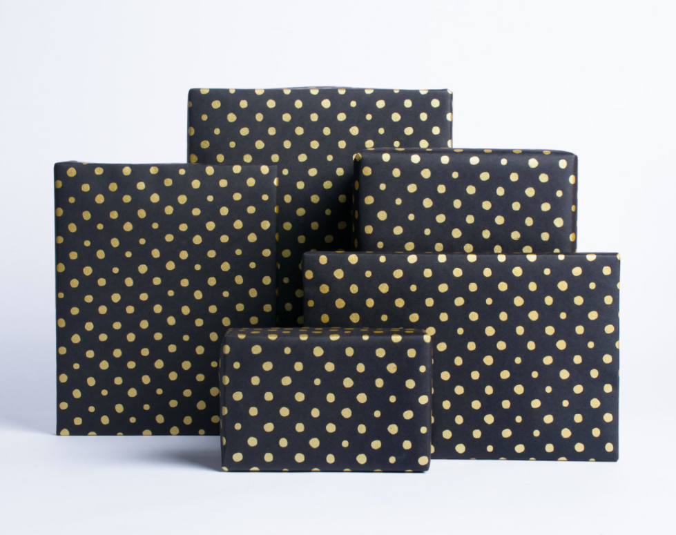 gold-dots-on-black-gift-wrap