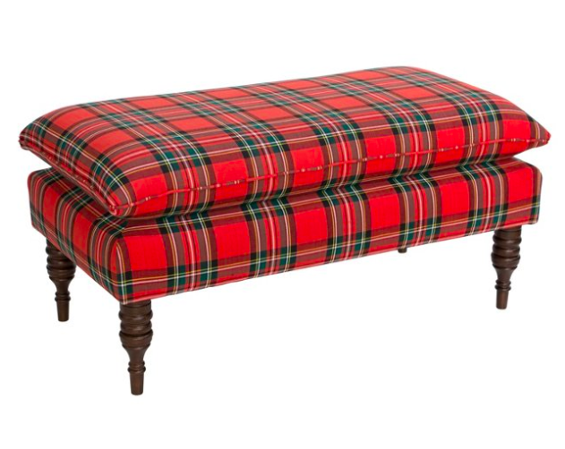 red-plaid-pillow-top-bench-ottoman