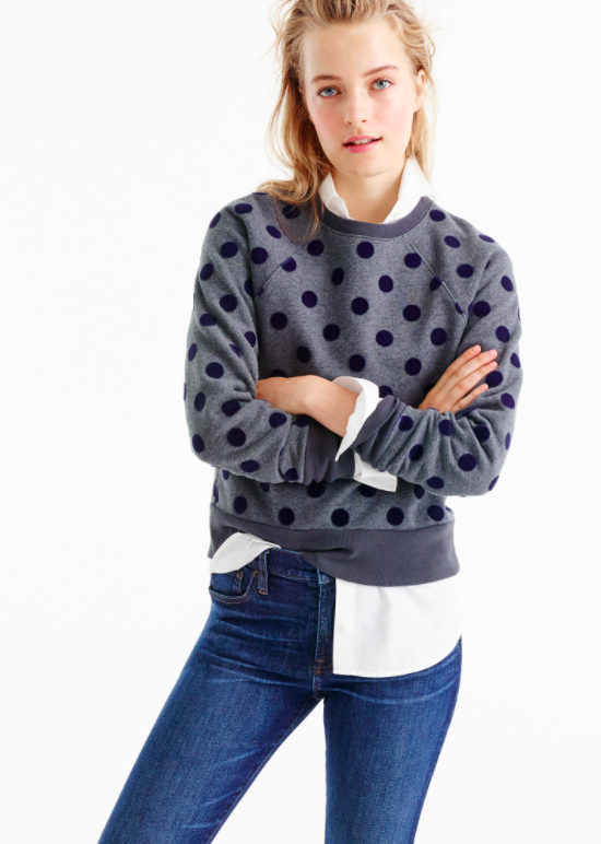 textured-polka-dot-sweatshirt