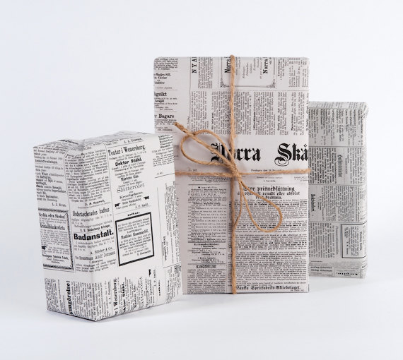 vintage-swedish-newspaper-gift-wrapping