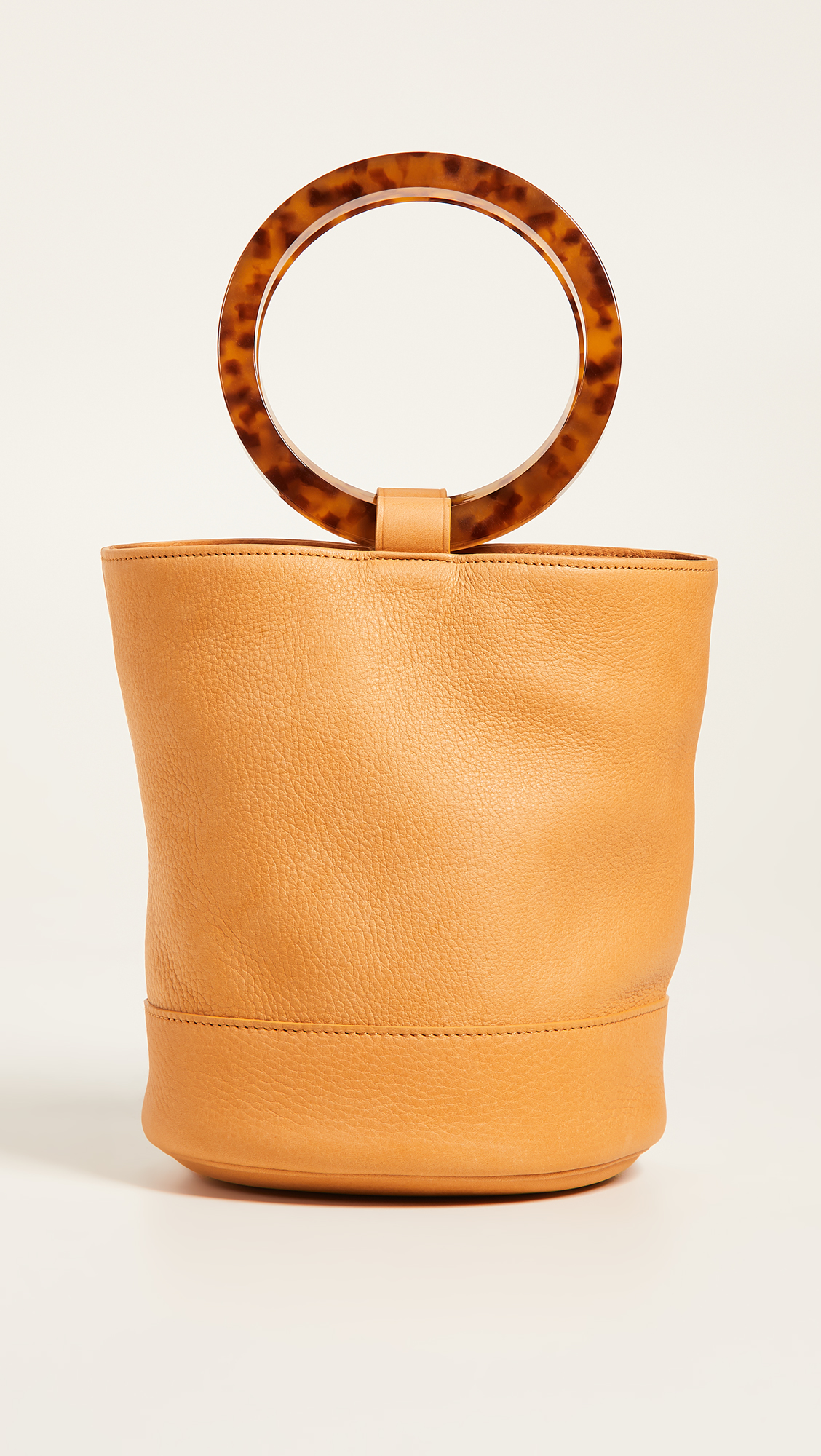 Bonsai Bag with Camel Leather and Round Tortoiseshell Handles