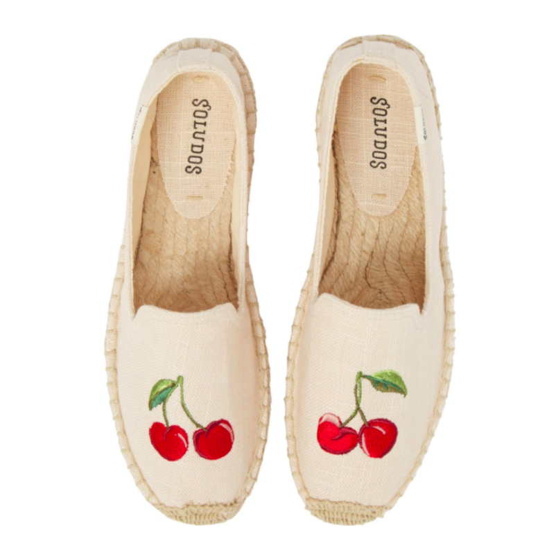 Cherry Embroidered Espadrille Sandals