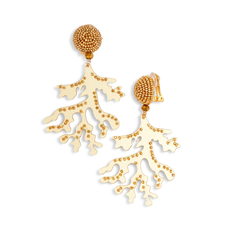 Gold Coral Branch Earrings Oscar de la Renta