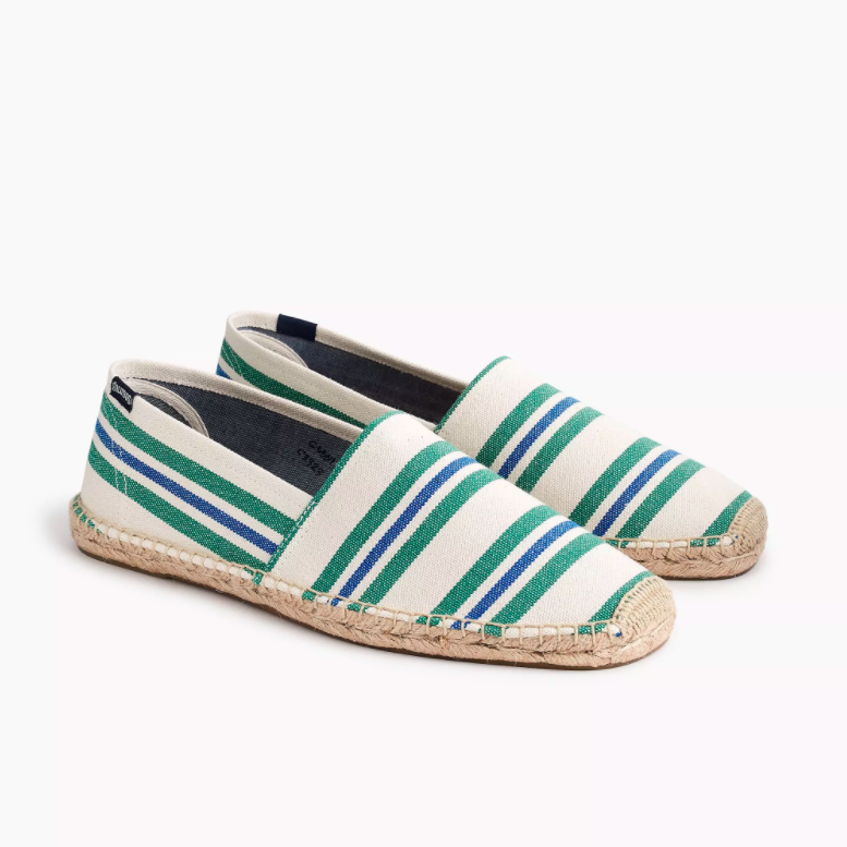 Blue Green Striped Men's Espadrilles Father's Day Gifts