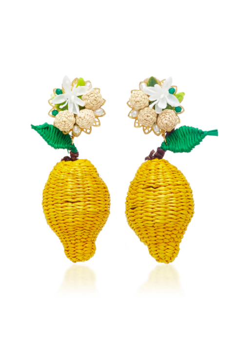 Lemon Drop Raffia Earrings