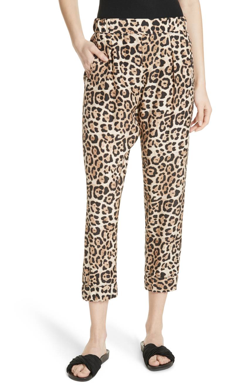 Leopard Print Silk Pants