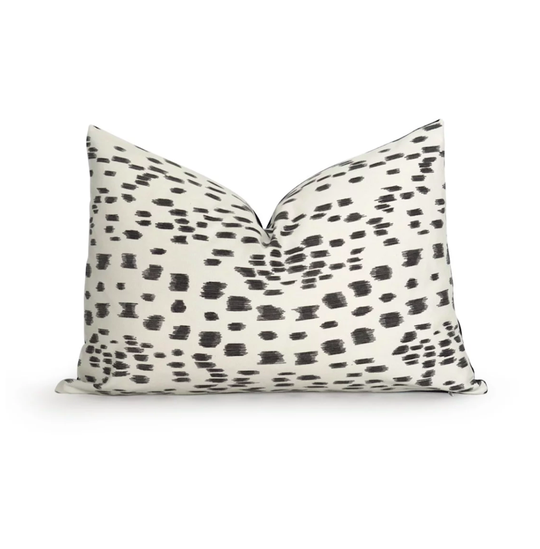 Les Touches Spotted Pillow Cover Black White