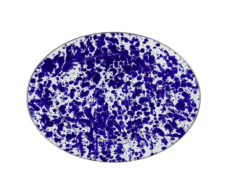 Blue and White Splatter Serving Platter