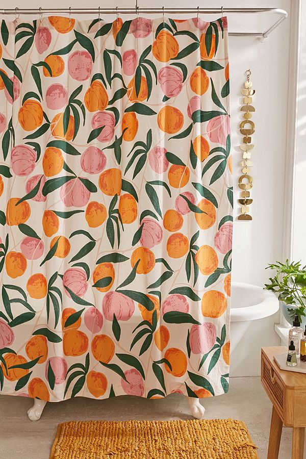 Peach Shower Curtain Fruit Design