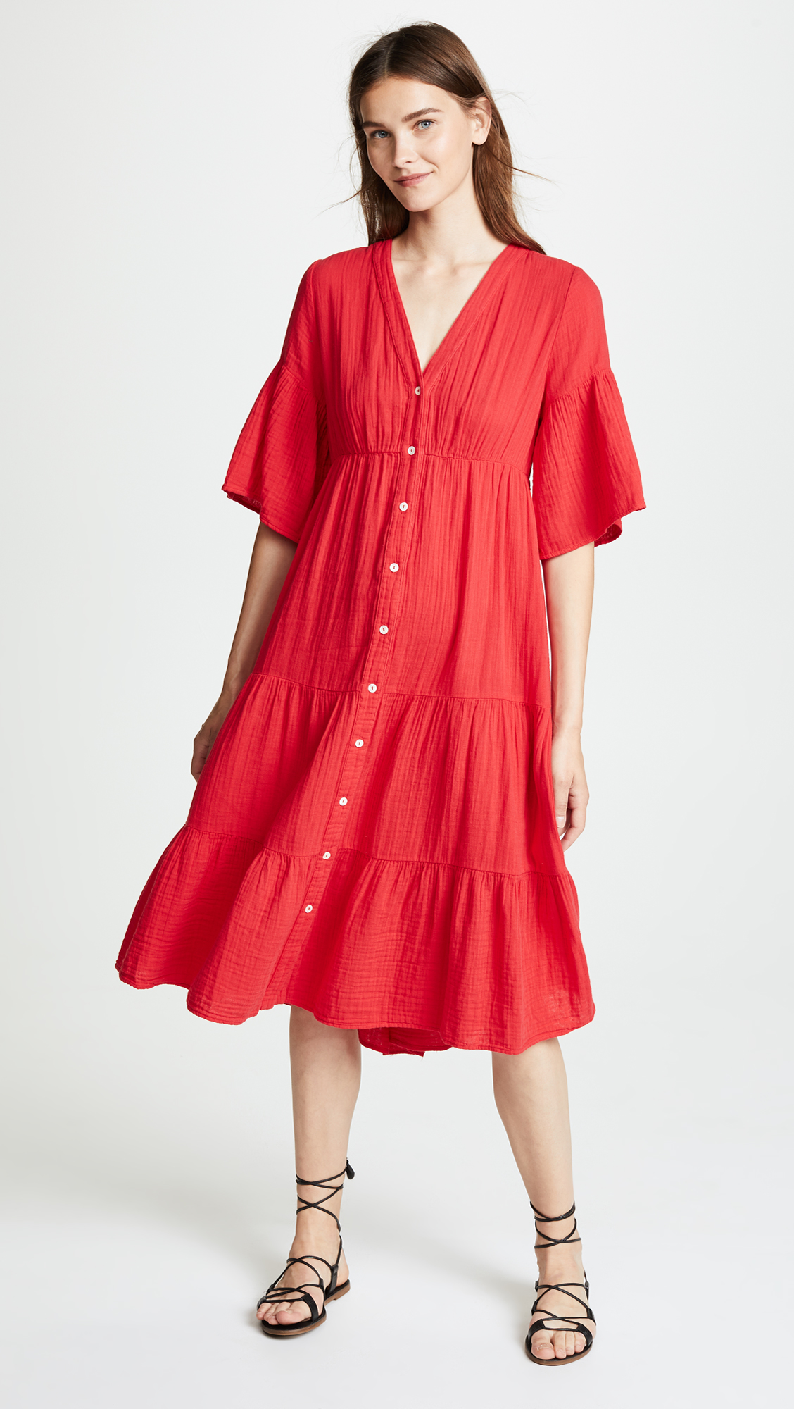 Red Button-Up Dress