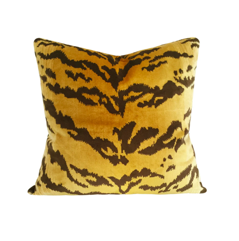 Scalamandre Tiger Stripe Velvet Pillow Cover