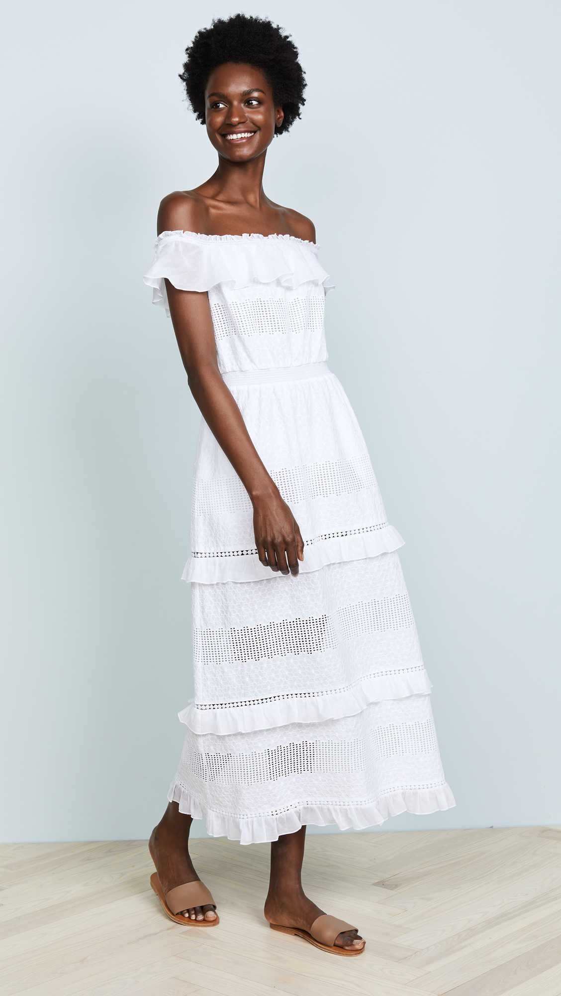 Off-the-Shoulder White Maxi Dress