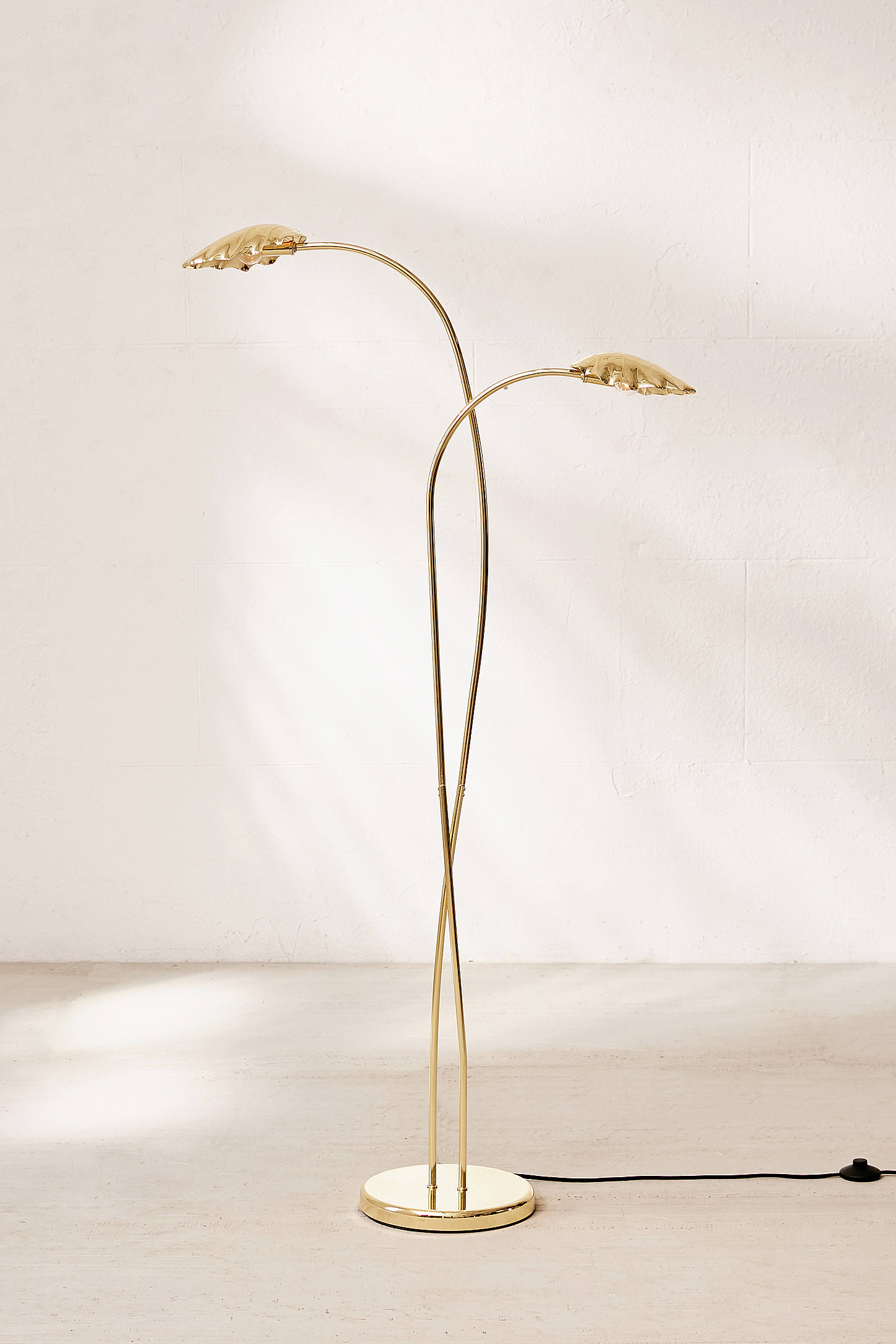 Brass Leaf Floor Lamp Gold