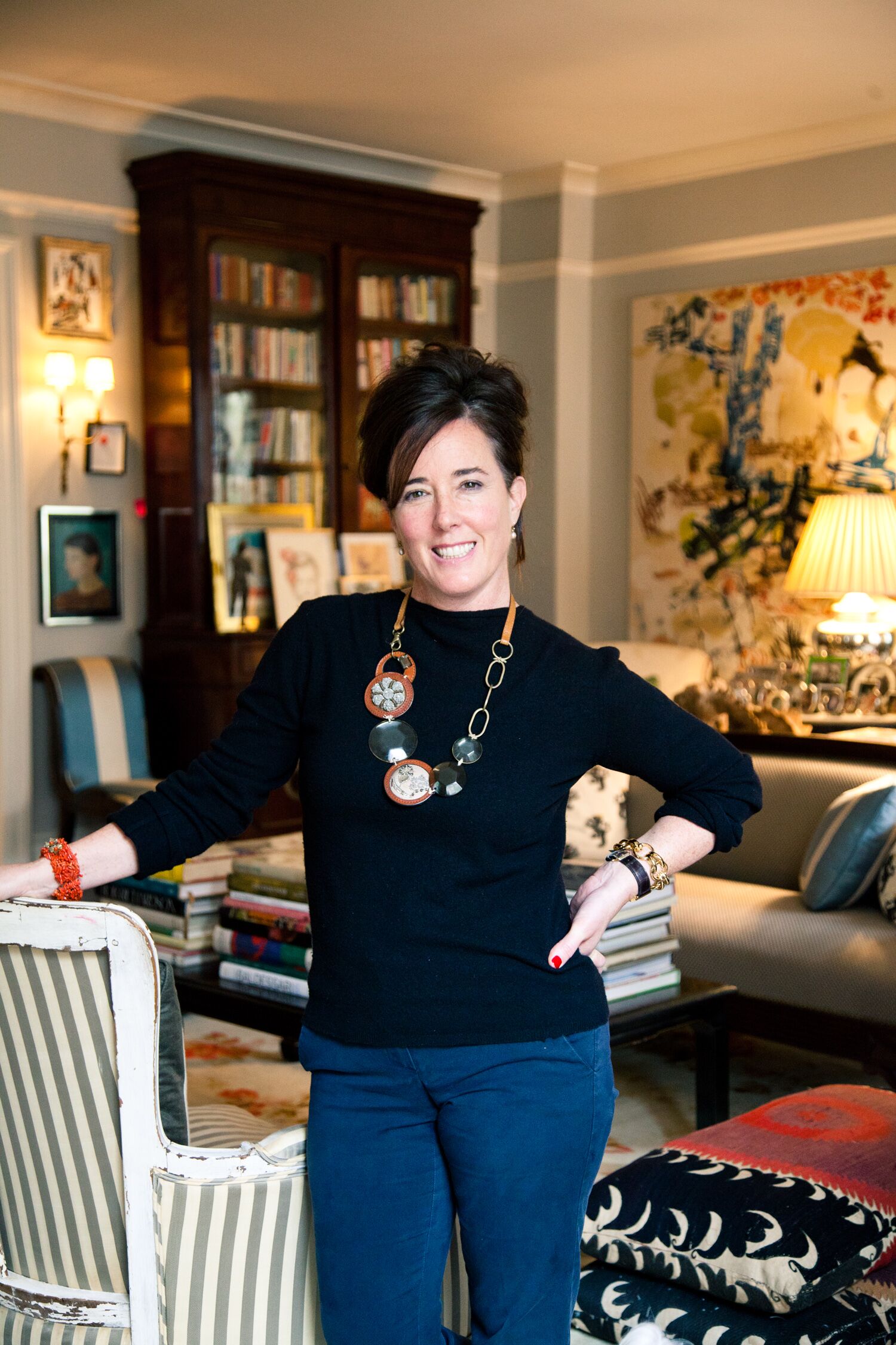 Fashion Designer Kate Spade at Home in New York City
