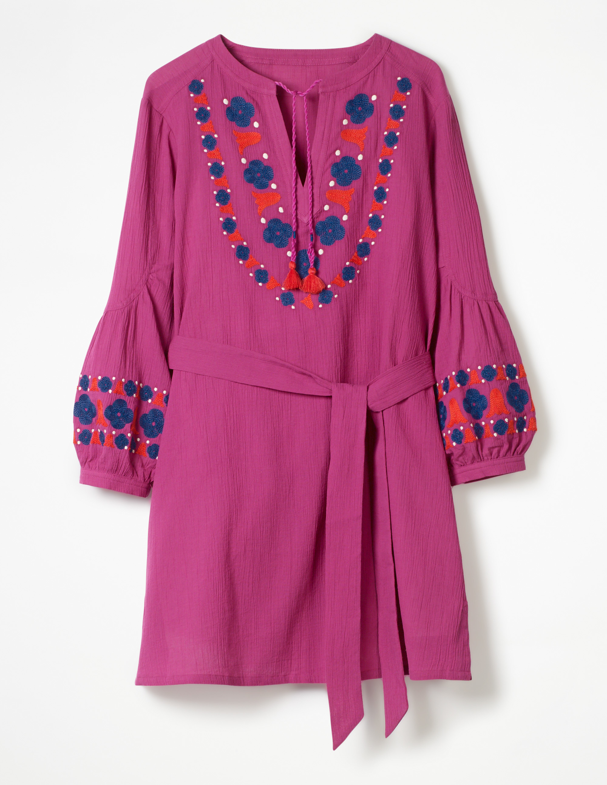 Embroidered Purple Kaftan Dress