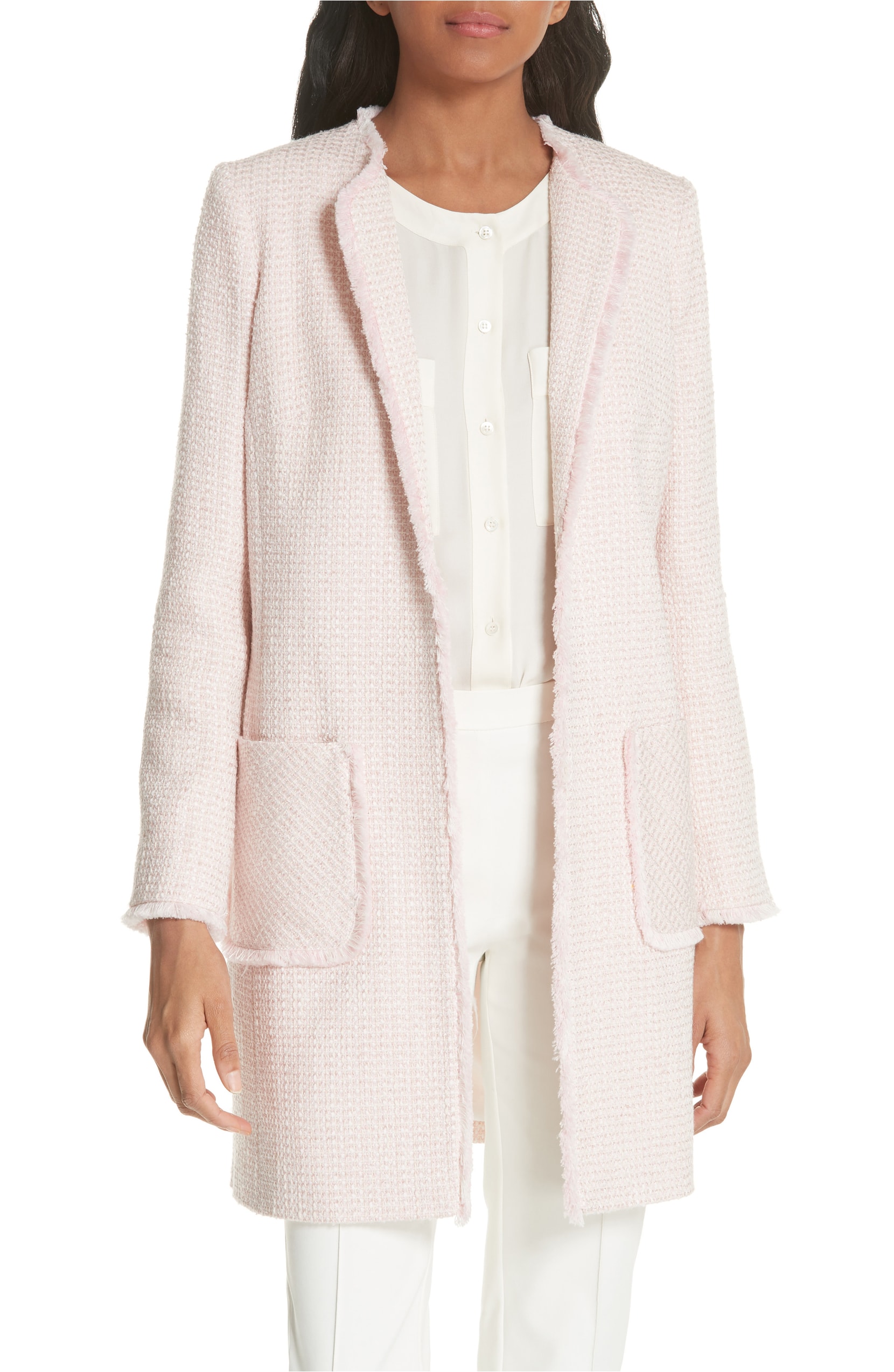 Pink Tweed Topper Coat