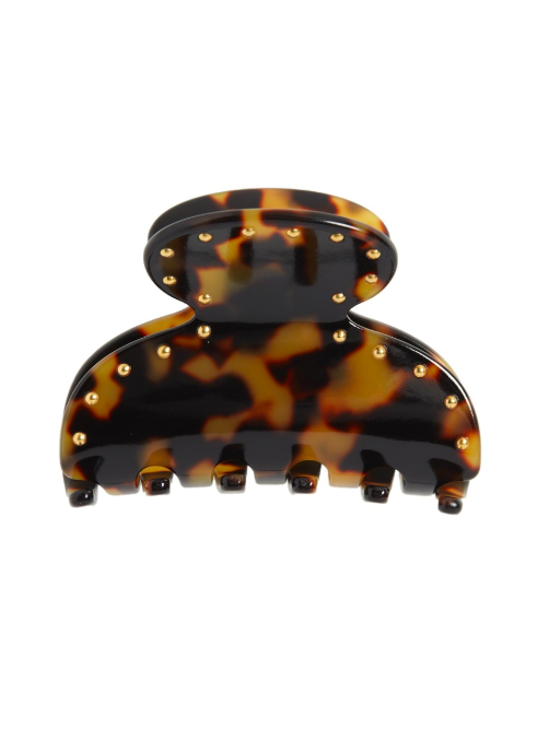 Tortoiseshell Acrylic Studded Hair Clip Claw