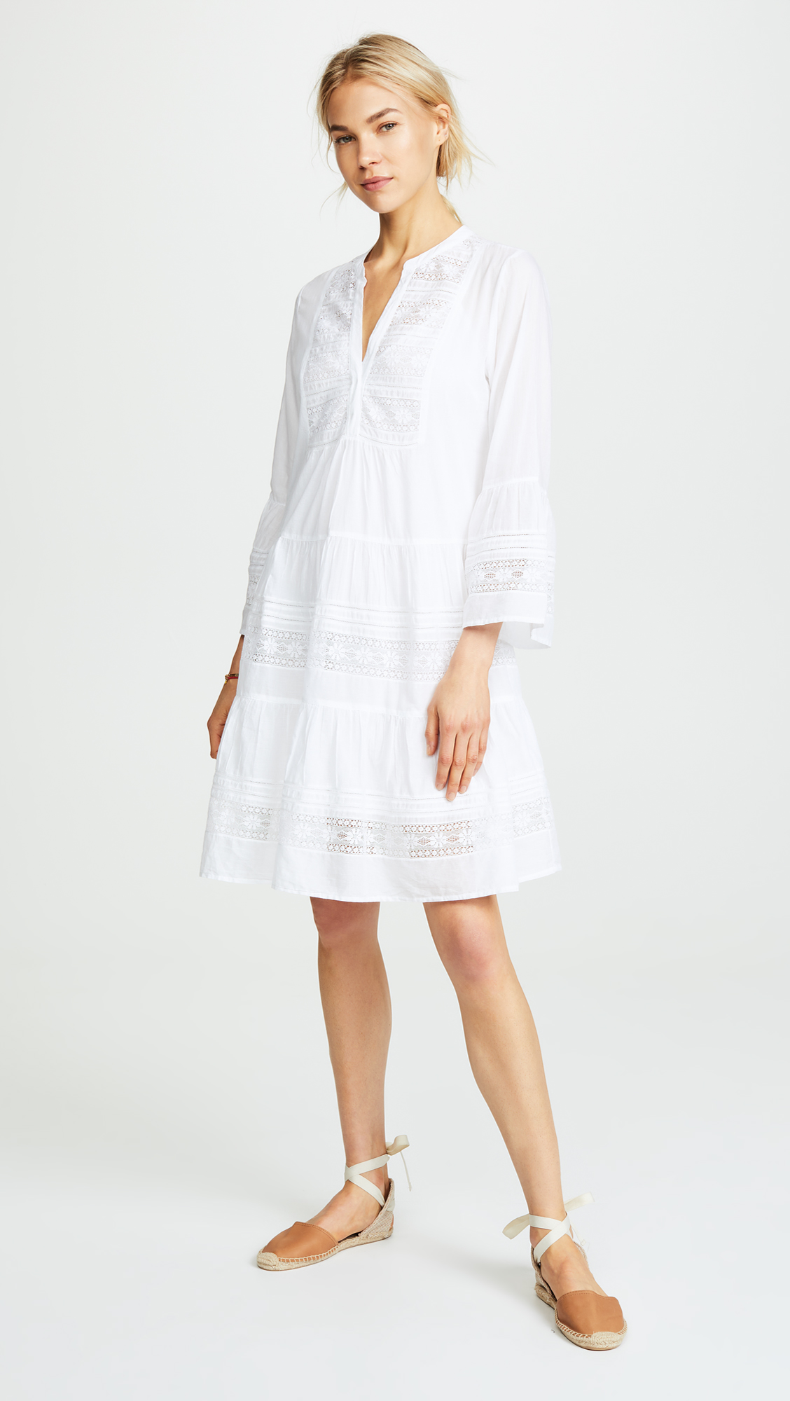 White Long-Sleeve Lace Dress