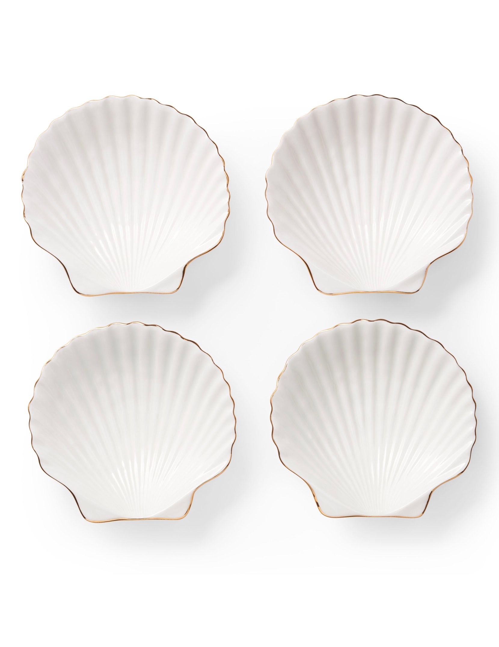 Shell Appetizer Plates with Gold Rim