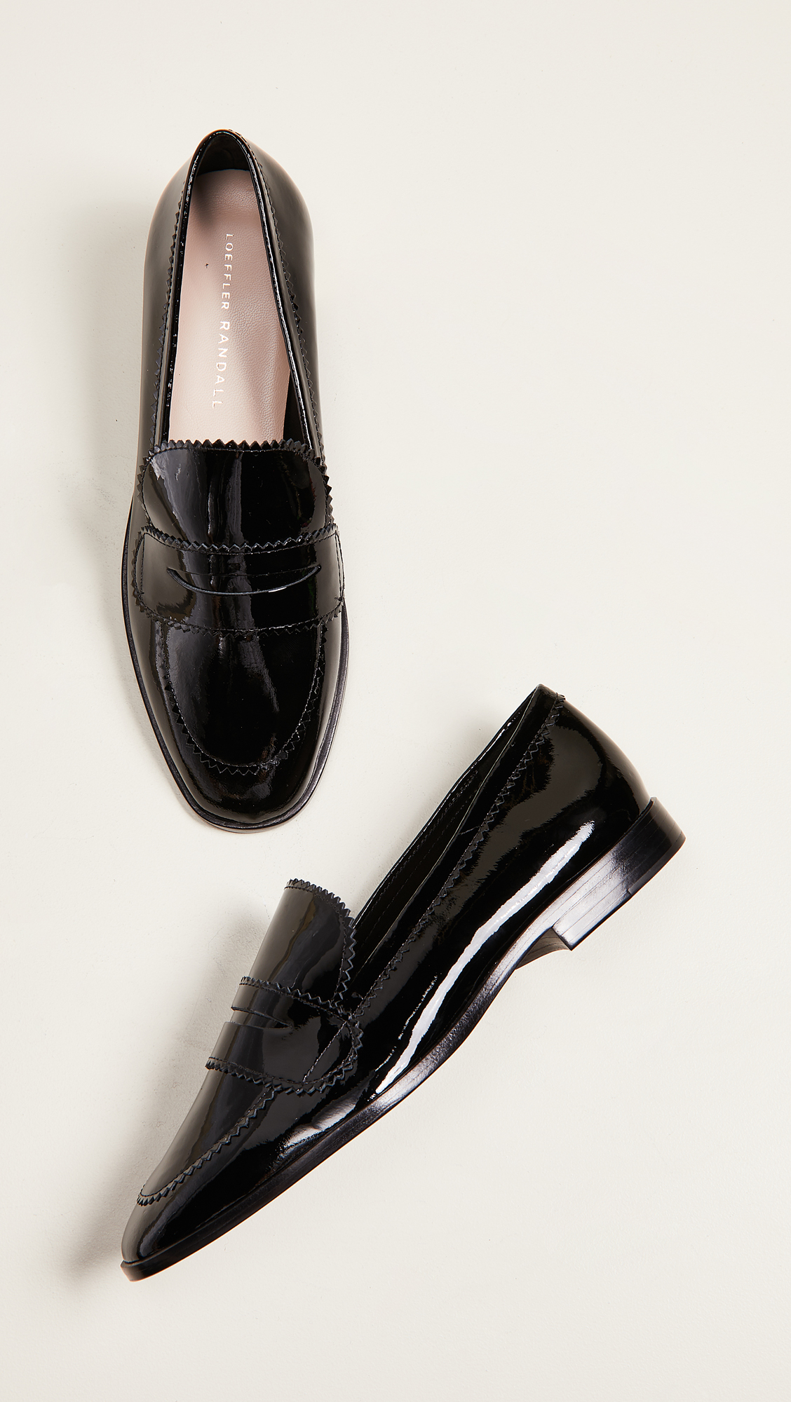 Black Patent Leather Beatrix Loafers by Loeffler Randall
