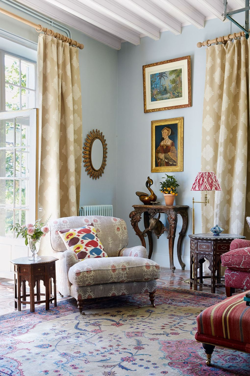 French Country Home Living Room of Textiles Dealer Susan Deliss