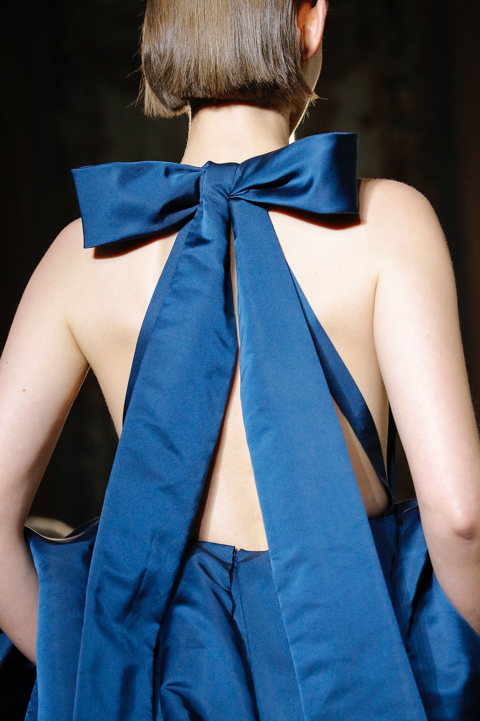 Blue Bow Back Gown at Valentino Couture Fall 2018