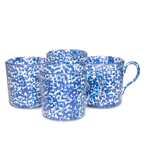 Blue and White Spongeware mugs