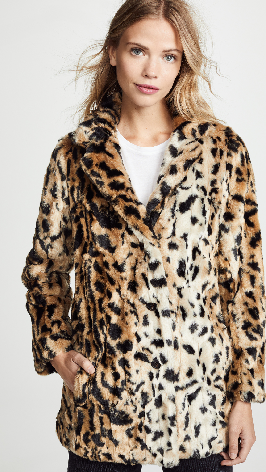 Faux Fur Leopard Print Jacket