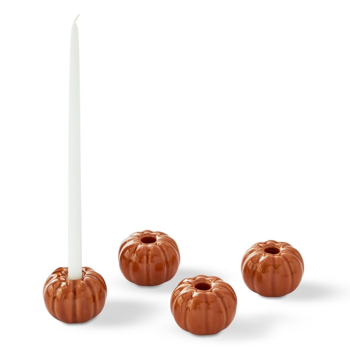 Pumpkin Tiny Taper Candleholders