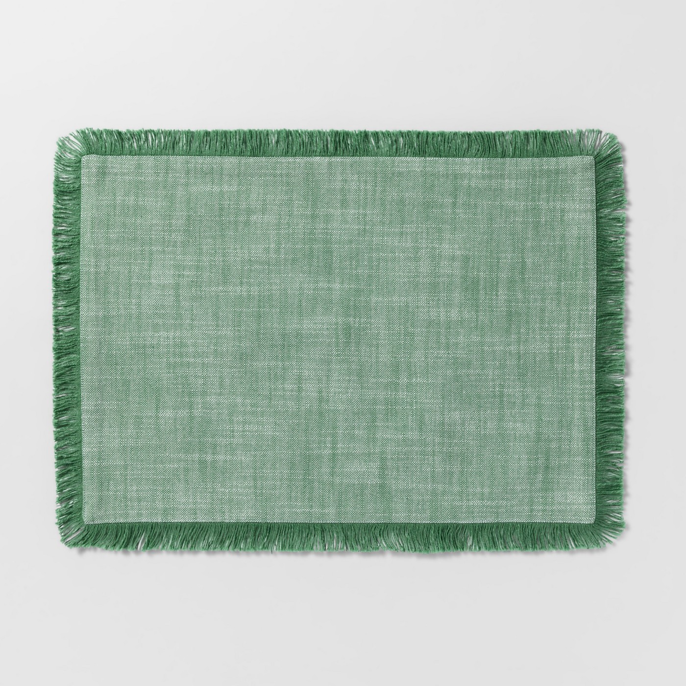 Green Chambray Fringe Placemats