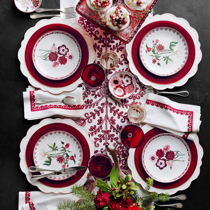 Aerin for Williams-Sonoma Holiday Tabletop Collection in Red and White