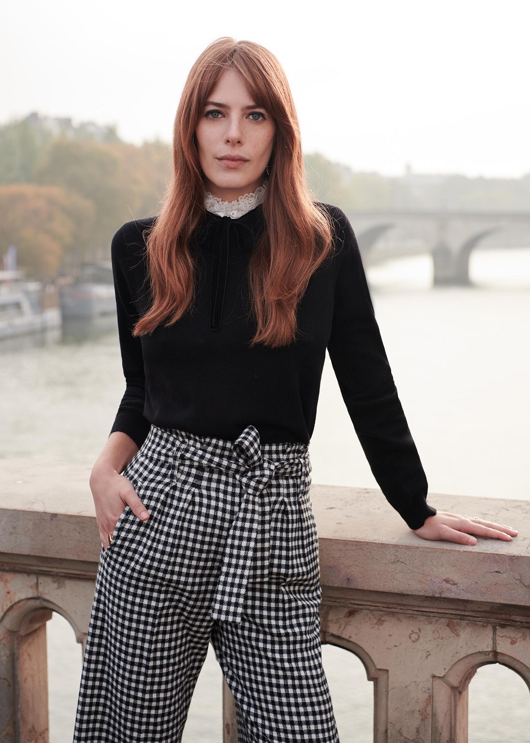 Gingham High Waisted Trousers