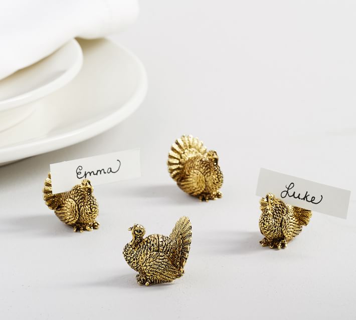 Gold Turkey Place Card Holders