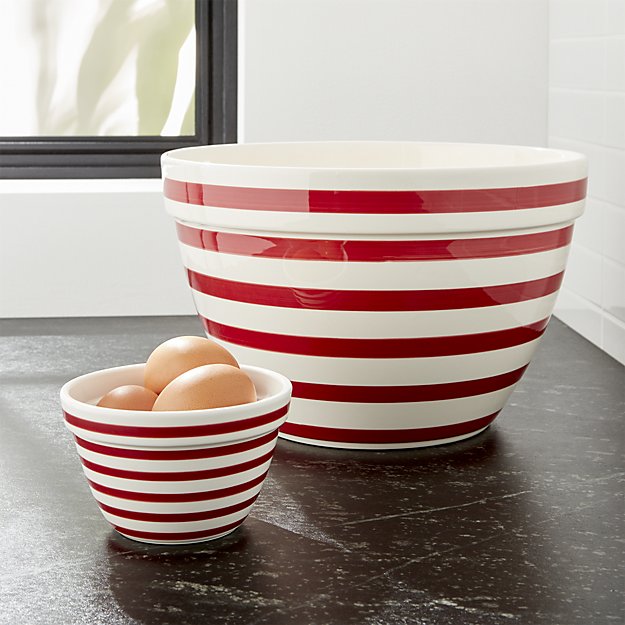 Red and White Striped Bowl