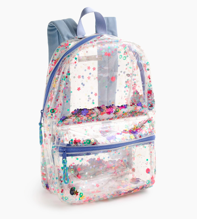 Girls' Clear Sequin Backpack