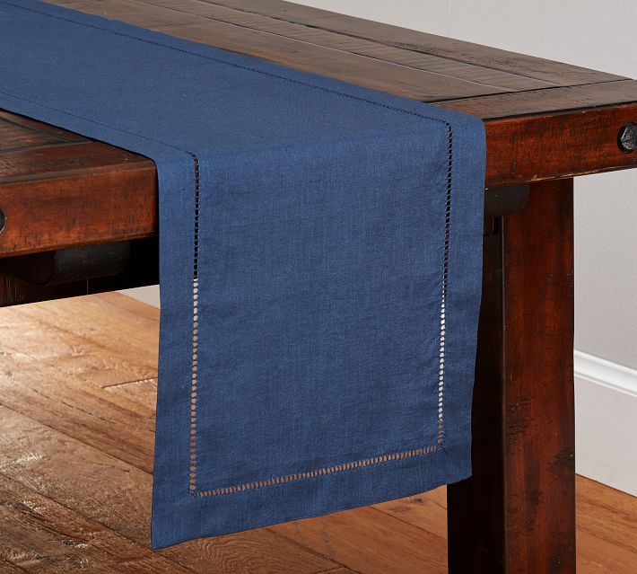Blue Linen Table Runner