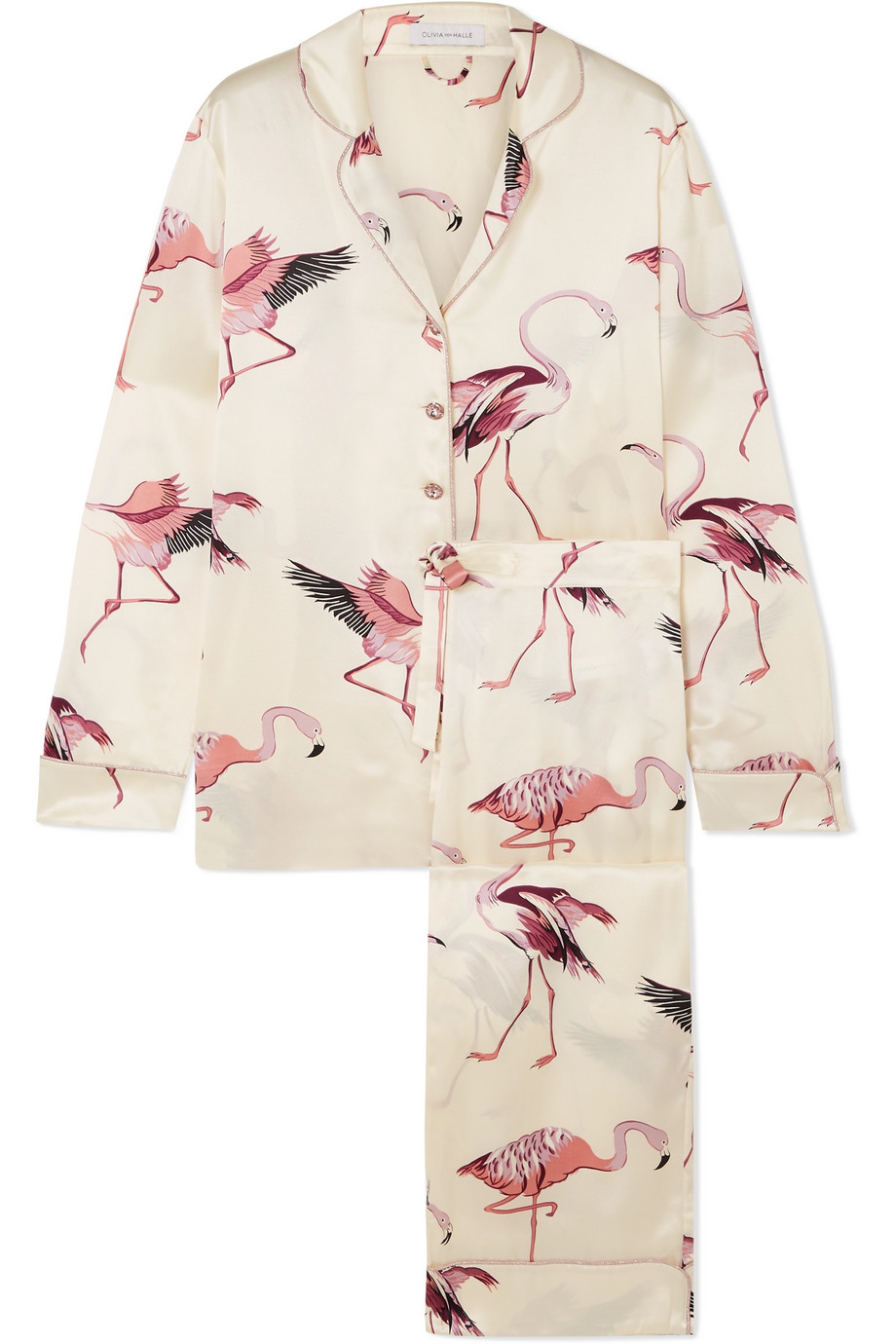 Flamingo Silk Pajama Set