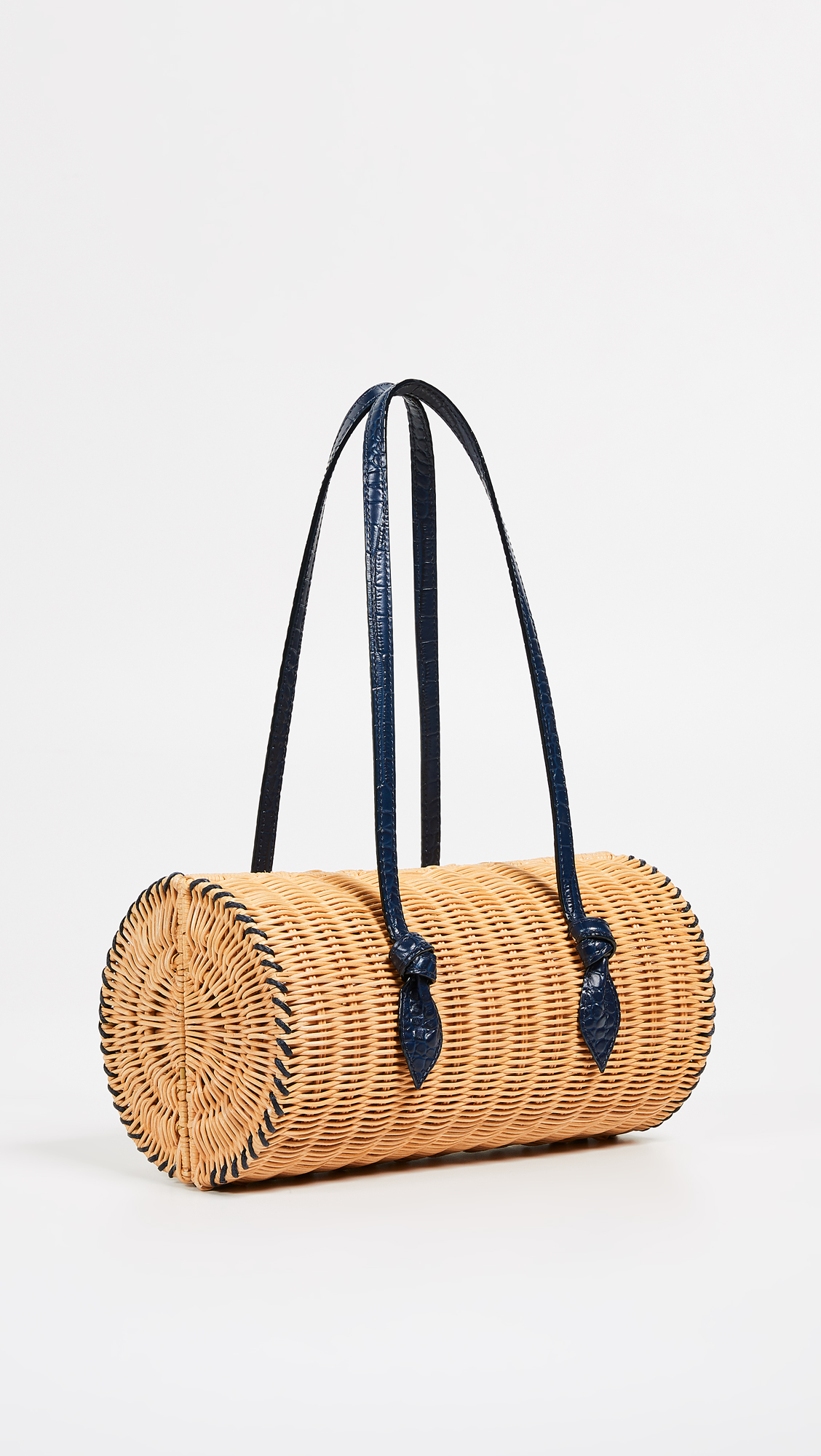 Straw Bag with Leather Handles