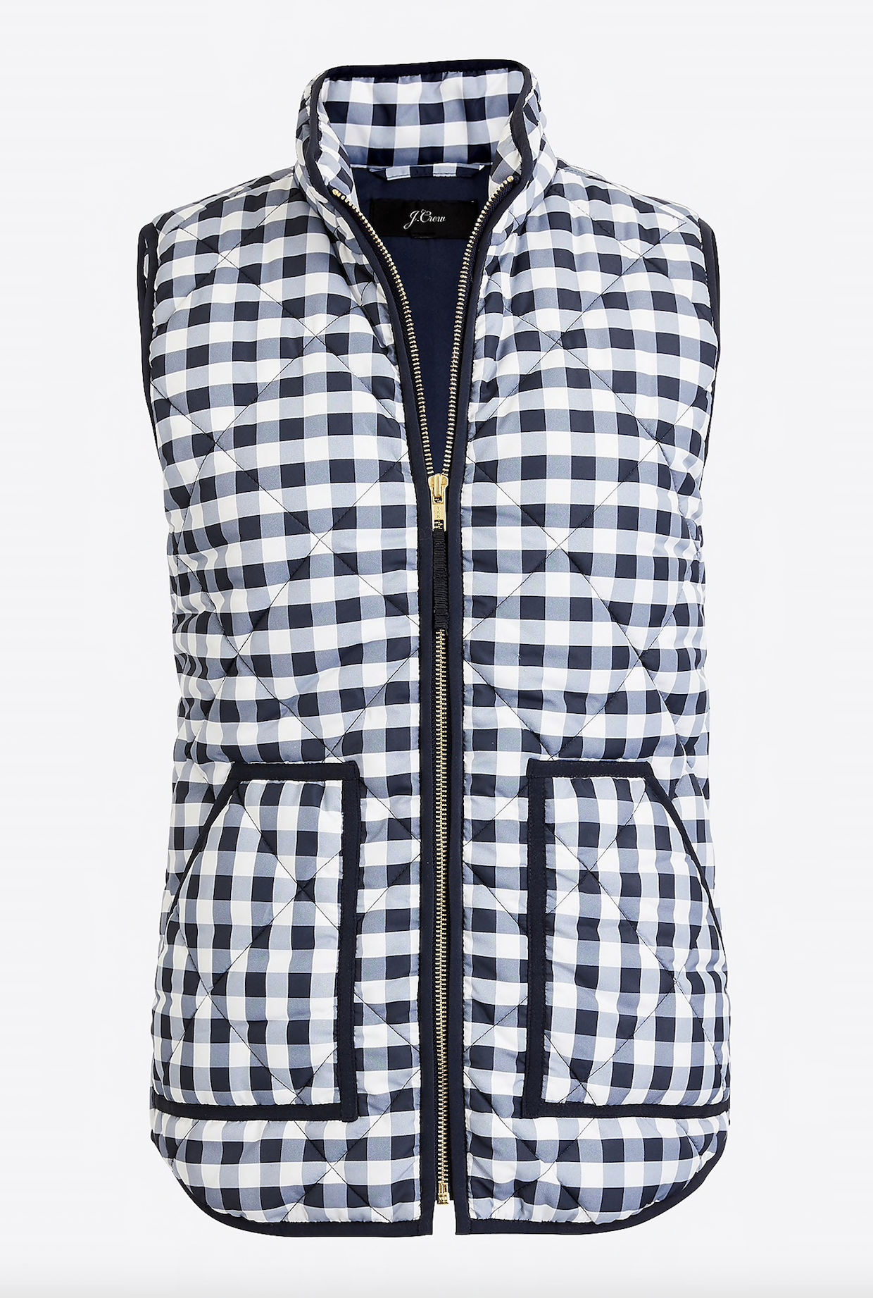 Quilted Gingham Puffer Vest