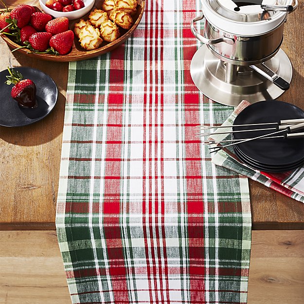 Red and Green Plaid Table Runner